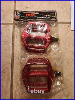 Vintage Red NOS VDX VP-555 Old School BMX Freestyle Style Pedals 1/2 Areomax
