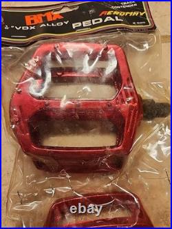 Vintage Red NOS VDX VP-555 Old School BMX Freestyle Style Pedals 1/2 Areomax