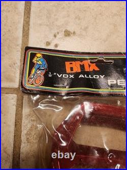 Vintage Red NOS VDX VP-555 Old School BMX Freestyle Style Pedals 1/2 Areomax