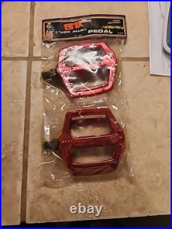 Vintage Red NOS VDX VP-555 Old School BMX Freestyle Style Pedals 1/2 Areomax