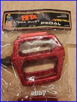 Vintage Red NOS VDX VP-555 Old School BMX Freestyle Style Pedals 1/2 Areomax