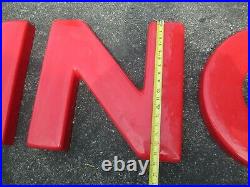 Vintage Red Plastic Block Letter Style Old Sinclair Station Sign