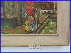 Vintage Regionalism Painting Wpa Style Old Construction Factory Impressionist