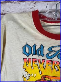 Vintage Ringer T-Shirt Dual Sided Old Ford Hot Rod Harley-Davidson Sportster