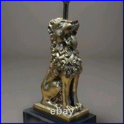 Vintage Robert Abbey Brass Lion Lamp Grand Old Regent Style 17 Tall MCM