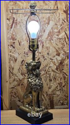 Vintage Robert Abbey Brass Lion Lamp Grand Old Regent Style 17 Tall MCM