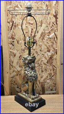 Vintage Robert Abbey Brass Lion Lamp Grand Old Regent Style 17 Tall MCM