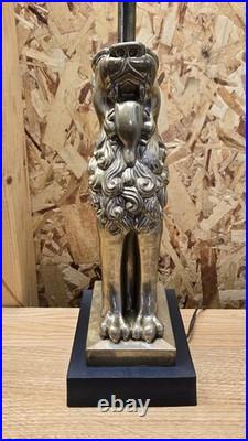 Vintage Robert Abbey Brass Lion Lamp Grand Old Regent Style 17 Tall MCM
