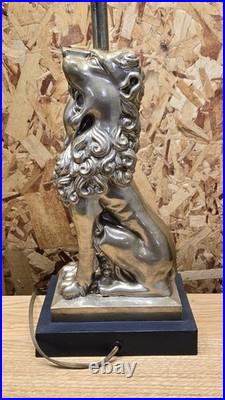 Vintage Robert Abbey Brass Lion Lamp Grand Old Regent Style 17 Tall MCM