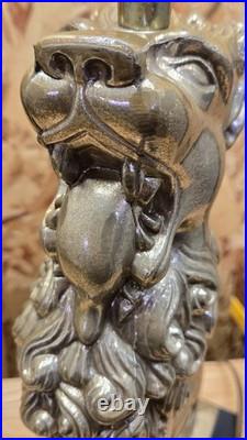 Vintage Robert Abbey Brass Lion Lamp Grand Old Regent Style 17 Tall MCM