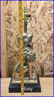 Vintage Robert Abbey Brass Lion Lamp Grand Old Regent Style 17 Tall MCM