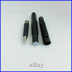 Vintage Rotring 600 Black Old Style Knurled Grip Fountain Pen M Nib Germany