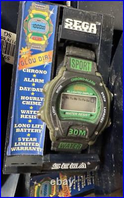Vintage Sega Watch Sport Digital Lot of 30 New Old Stock Boxed Different Styles