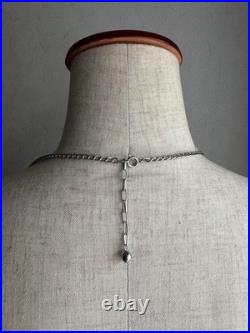 Vintage Showa Jade-Style 3-Chain Necklace, Retro Jewelry, Old Japan