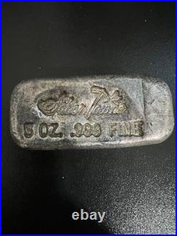 Vintage Silvertowne Old Style Poured 5oz. 999 Silver Bar rare and collectible
