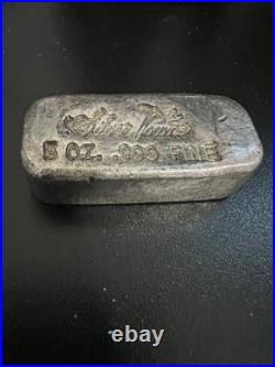 Vintage Silvertowne Old Style Poured 5oz. 999 Silver Bar rare and collectible