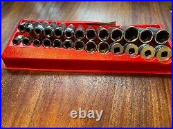 Vintage Snap On Tools 326TSW 1/2 Drive Socket Set 26 Pieces Old Style NEW