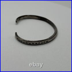 Vintage Sterling Silver 925 Southwest Old Pawn Style Cuff Bracelet Stamped Desig