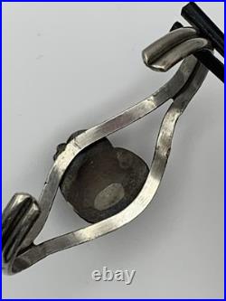 Vintage Sterling Silver Old Pawn Native American Style Turquoise Cuff Bracelet