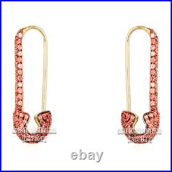 Vintage Style 0.97ct Genuine Old Mine Rose Cut Diamond Silver Safety Pin Earring