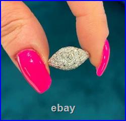 Vintage Style 18K WG 1.09 ct Old Minor Cushion Diamond Engagement Ring GIA