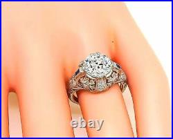 Vintage Style 2.82 Carat Old Euro Cubic Zirconia Engagement Women's 925 SS Ring