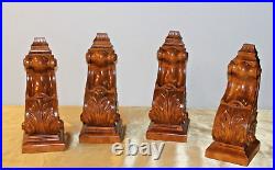 Vintage Style Hand Carved Wooden Corbels Total of 4