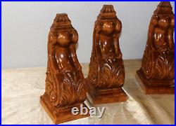 Vintage Style Hand Carved Wooden Corbels Total of 4