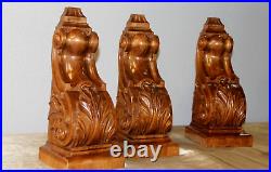 Vintage Style Hand Carved Wooden Corbels Total of 4