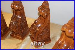 Vintage Style Hand Carved Wooden Corbels Total of 4