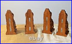 Vintage Style Hand Carved Wooden Corbels Total of 4