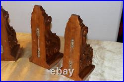 Vintage Style Hand Carved Wooden Corbels Total of 4