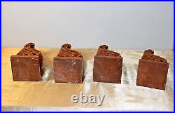 Vintage Style Hand Carved Wooden Corbels Total of 4