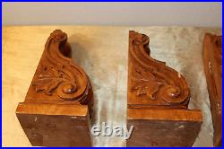 Vintage Style Hand Carved Wooden Corbels Total of 4