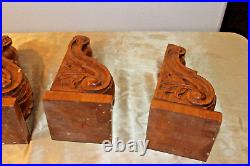 Vintage Style Hand Carved Wooden Corbels Total of 4