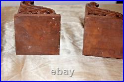 Vintage Style Hand Carved Wooden Corbels Total of 4