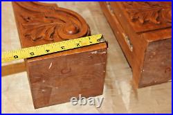 Vintage Style Hand Carved Wooden Corbels Total of 4