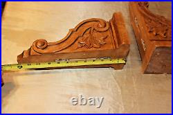 Vintage Style Hand Carved Wooden Corbels Total of 4