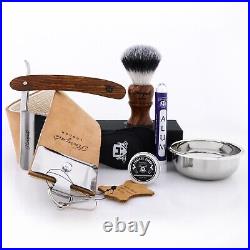 Vintage Style Men's Shaving Set With Cut Throat Razor (Old Barber Style) 5 Piece Vintage Style Men's Shaving Set With Cut Throat Razor (Old Barber Style) 5 Piece