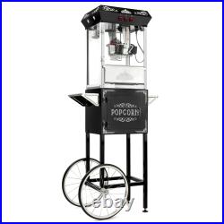 Vintage Style Popcorn Machine Maker Popper with Cart and 10-Ounce Kettle