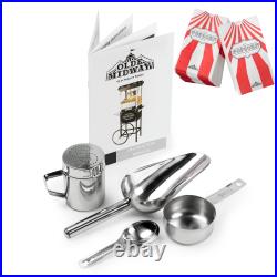 Vintage Style Popcorn Machine Maker Popper with Cart and 10-Ounce Kettle