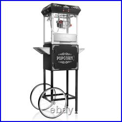 Vintage Style Popcorn Machine Maker Popper with Cart and 4-Ounce Kettle