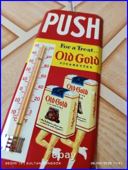 Vintage Style Thermometer Advertising PUSH Old Gold Cigarettes