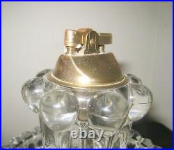 Vintage Table Lighter With The Ashtray Old Style Glass Cooper Plastic