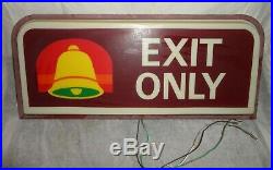 Vintage Taco Bell Exit / Thank You Sign Old Style Logo 37 x16