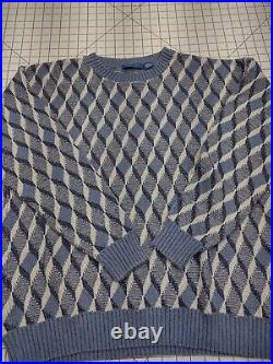 Vintage Town Craft Sweater Mens Large Geometric 3d Made In USA old money style