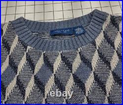 Vintage Town Craft Sweater Mens Large Geometric 3d Made In USA old money style
