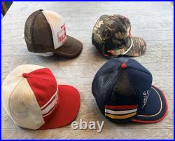 Vintage Trucker Hat Lot 12 Beer Bud Stroh Old Style NASCAR NHRA Snapback Caps