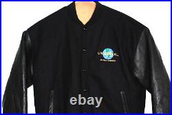 Vintage Universal Studios Pictures MCA Leather Wool Varsity Jacket Size Large