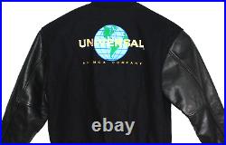 Vintage Universal Studios Pictures MCA Leather Wool Varsity Jacket Size Large